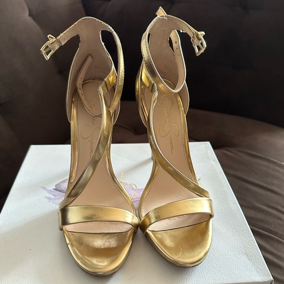 Jessica Simpson Metallic Gold Stilettos - Picture 4 of 4